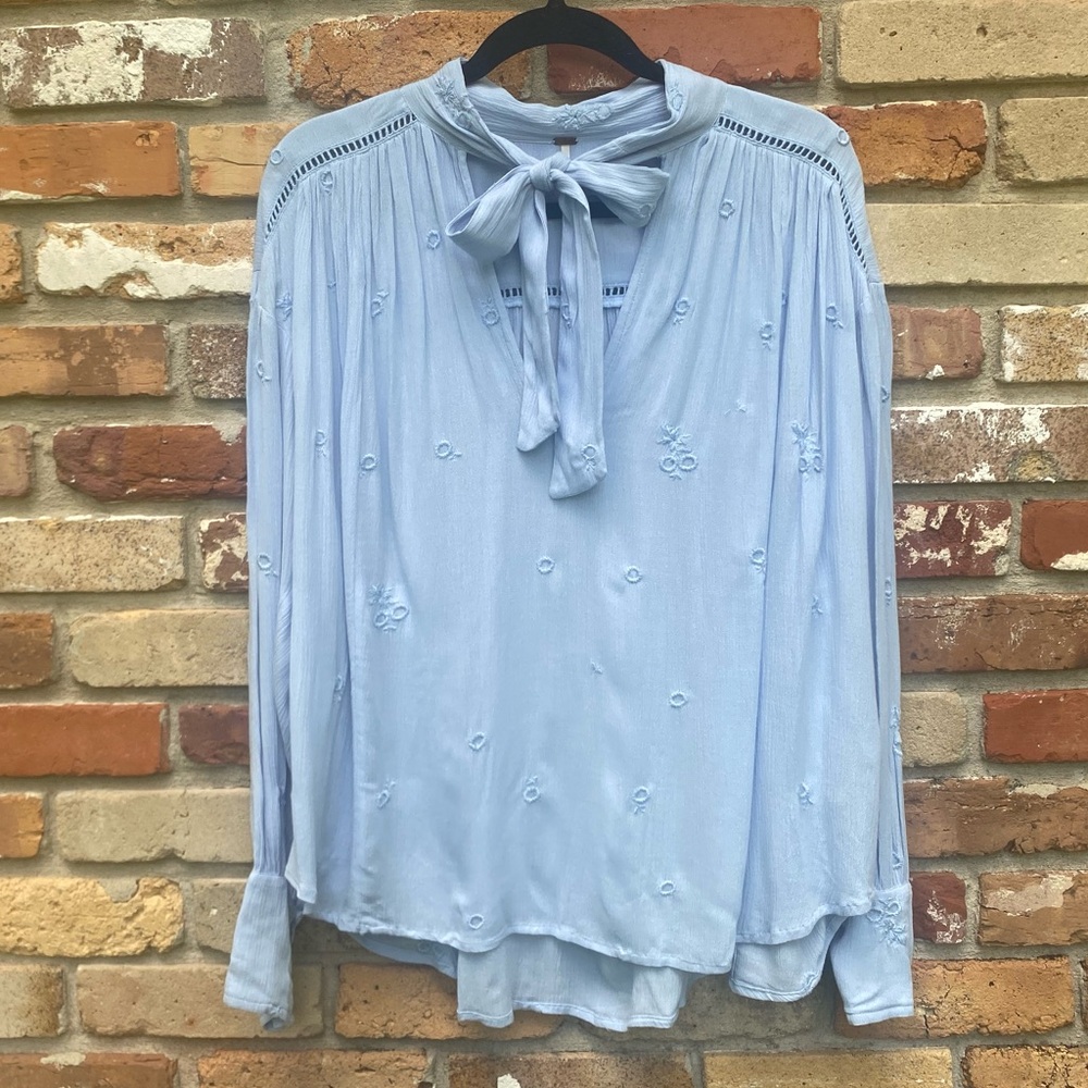 FREE PEOPLE Wishful Moments Long Sleeve Blouse Size Small